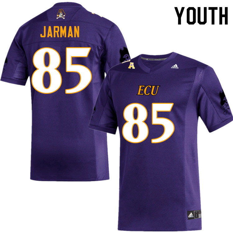 Youth #85 Aaron Jarman ECU Pirates College Football Jerseys Sale-Purple